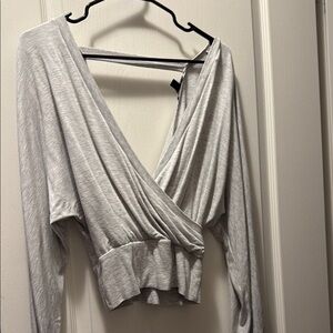Gray Women's Wrap Top